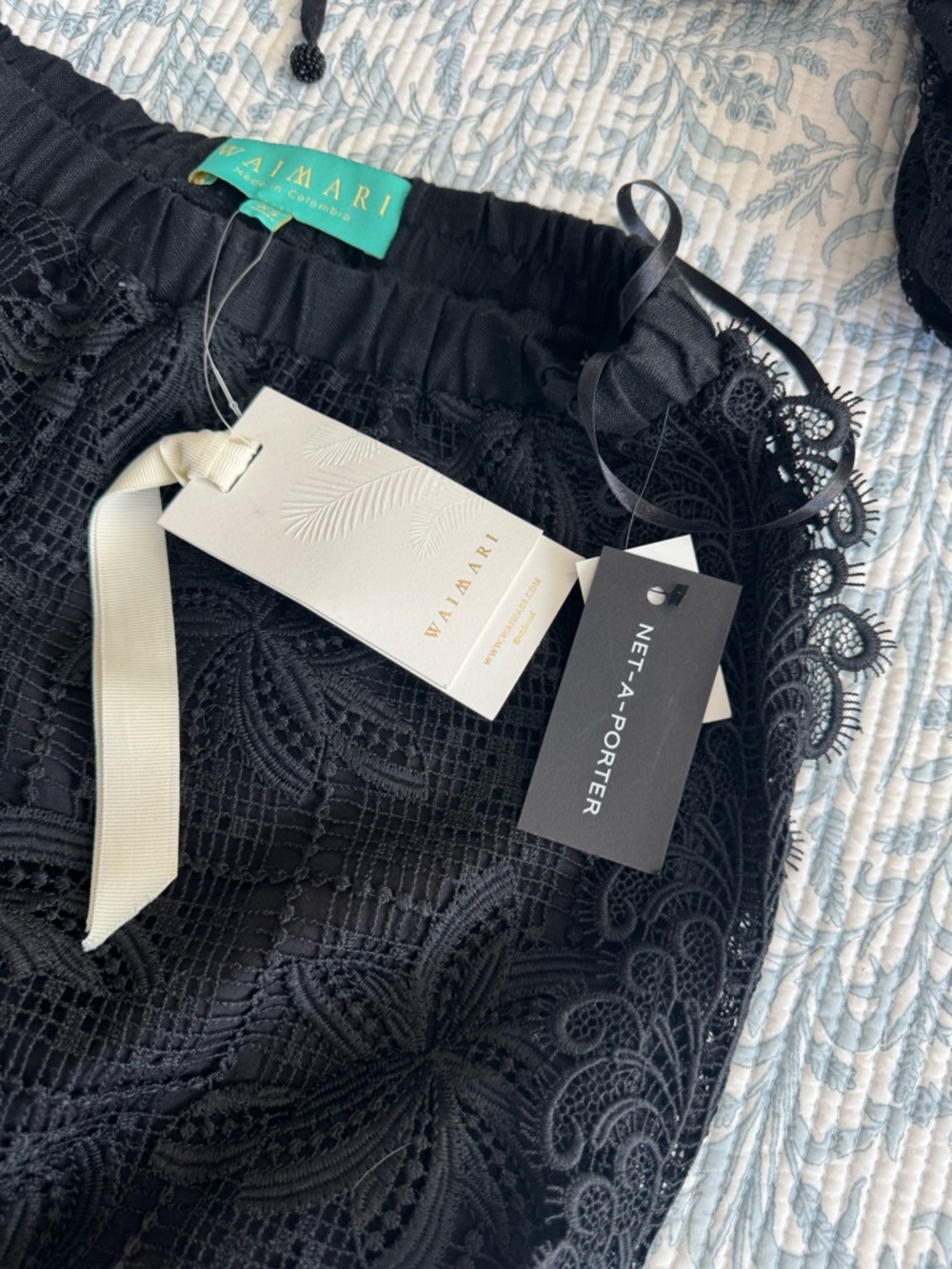 Waimari Black Lace Wide-Leg Pants - part of set